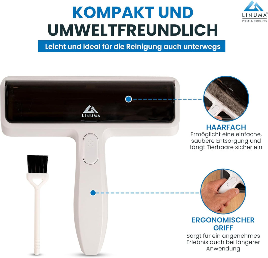Fusselrolle PRO Tierhaare – extra Starke Aufnahme, wiederverwendbar – Hunde- & Katzenhaare – Sofa, B