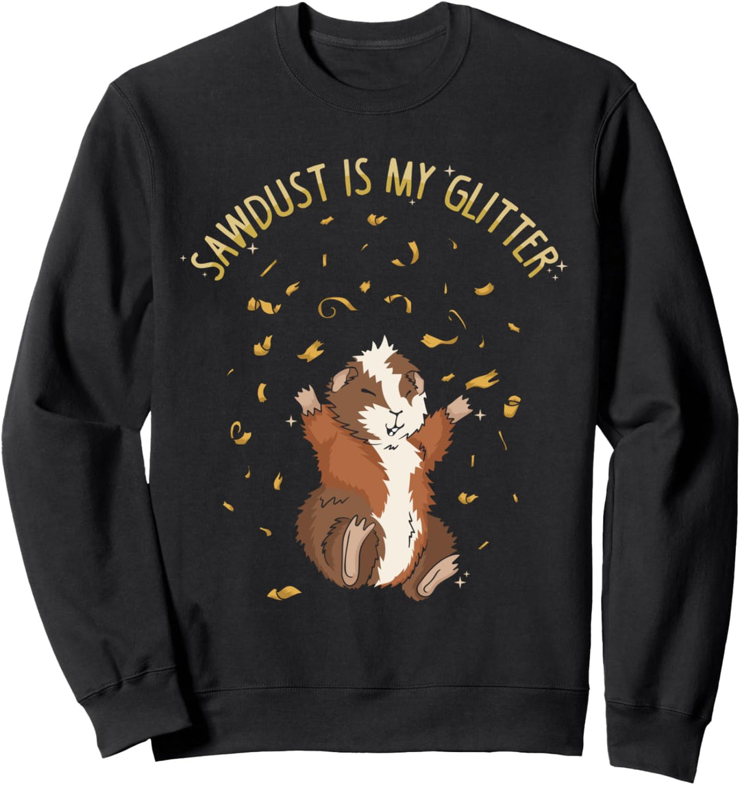 Meerschweinchen Sägespäne Glitzer Meerschweinchen Sweatshirt