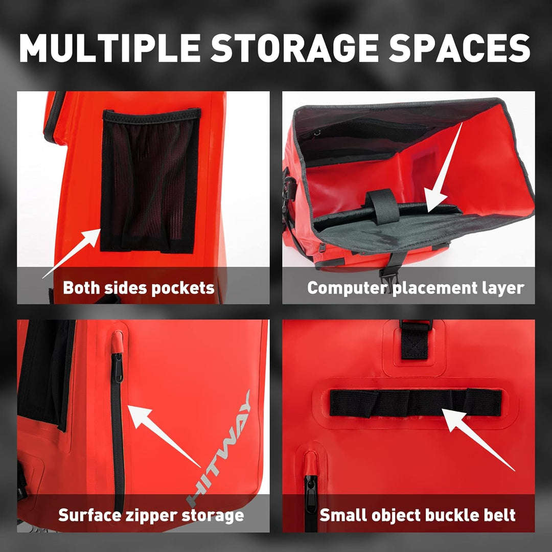 HITWAY 3in1 Fahrradtasche-29L-Geeignet als Umhängetasche - Gepäckträgertasche -Rucksäcke für Radspor