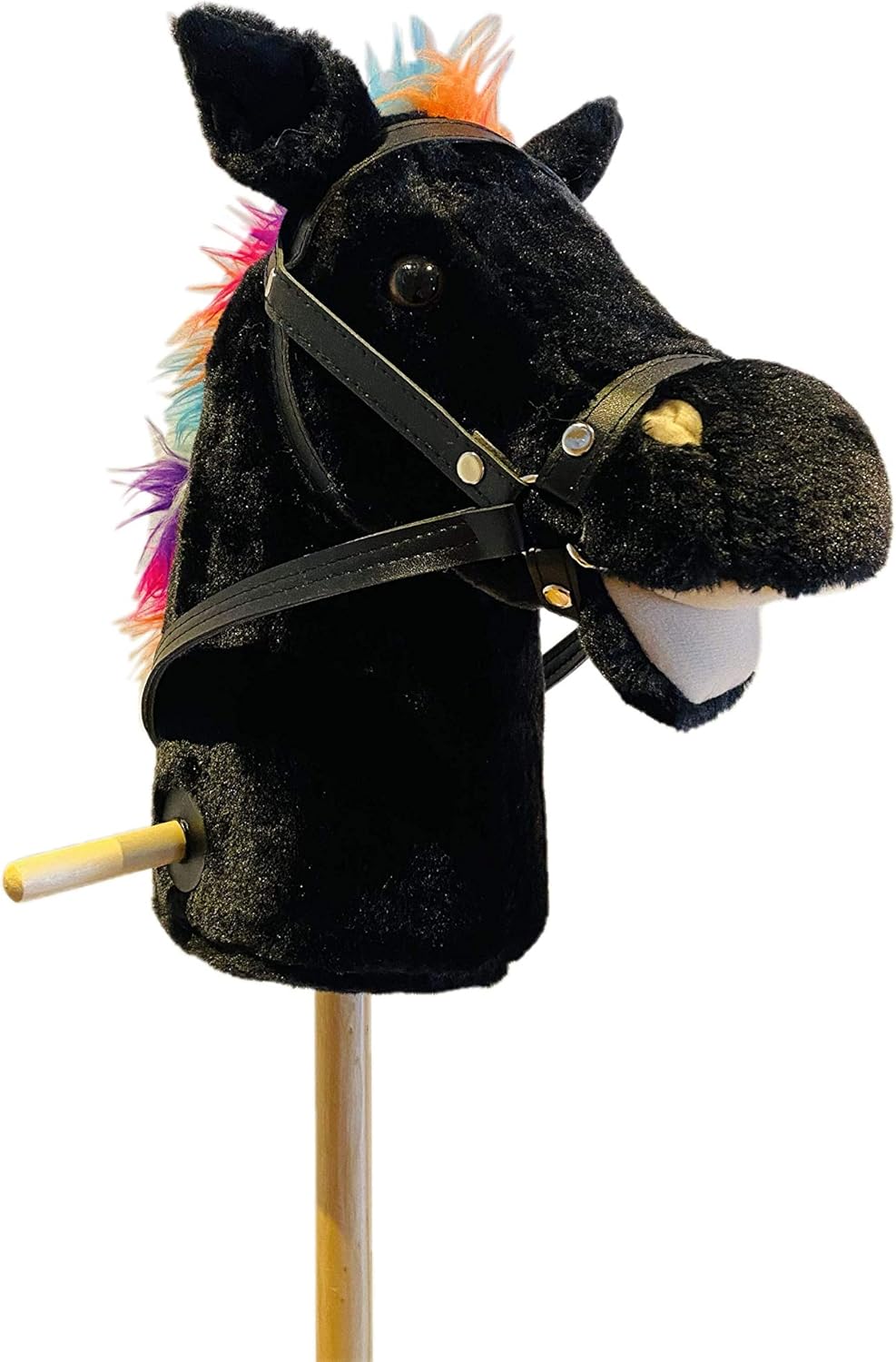 2883 Steckenpferd schwarz mit Pferdegalopp und Gewieher, 90cm