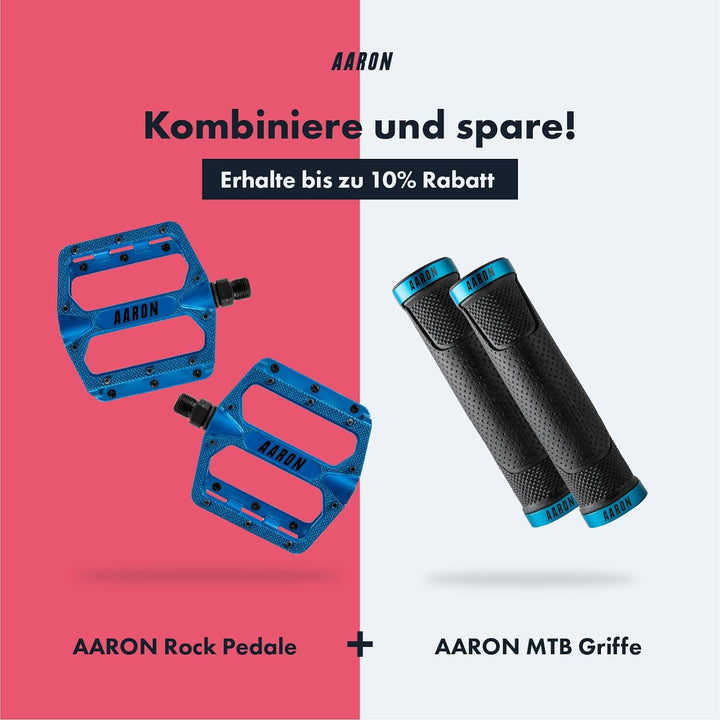 AARON Rock - MTB Pedale Fahrrad aus Alu mit abgedichteten Industrie-Kugellager, rutschfest durch aus