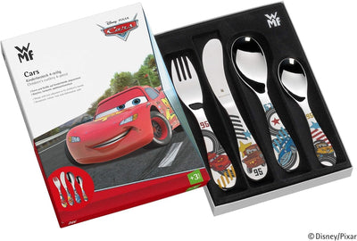 WMF Disney Cars2 Kinderbesteck Set 4-teilig, Kinderbesteck Edelstahl, Besteck Kinder ab 3 Jahre, Cro