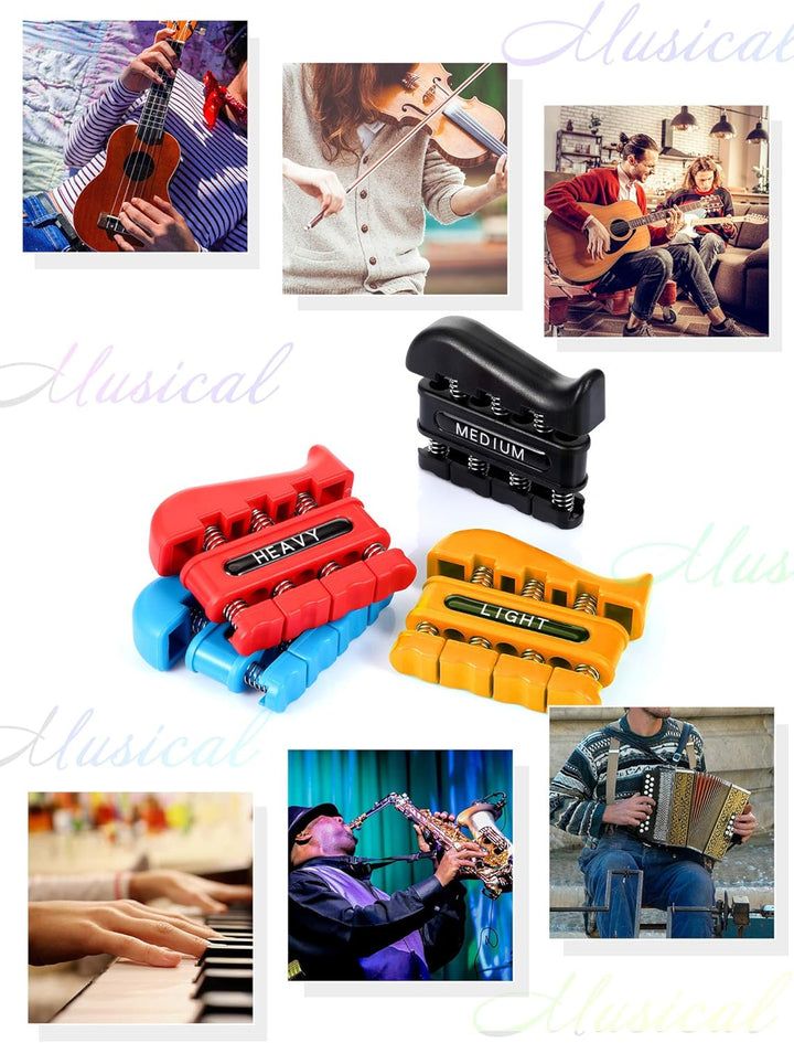BBTO 4 Stück Fingerverstärker, Handtrainer, Federtrainer, Fingerübungswerkzeug für Gitarre, Klettern