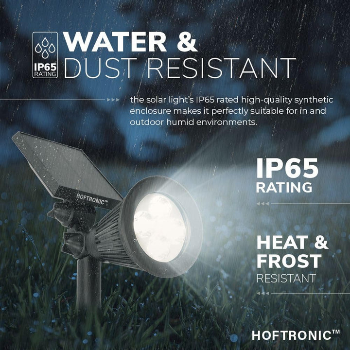 HOFTRONIC - Solar Gartenstrahler Bend IP65 Wasserdicht 6000K Gartenleuchte LED Solarlampen für Ausse