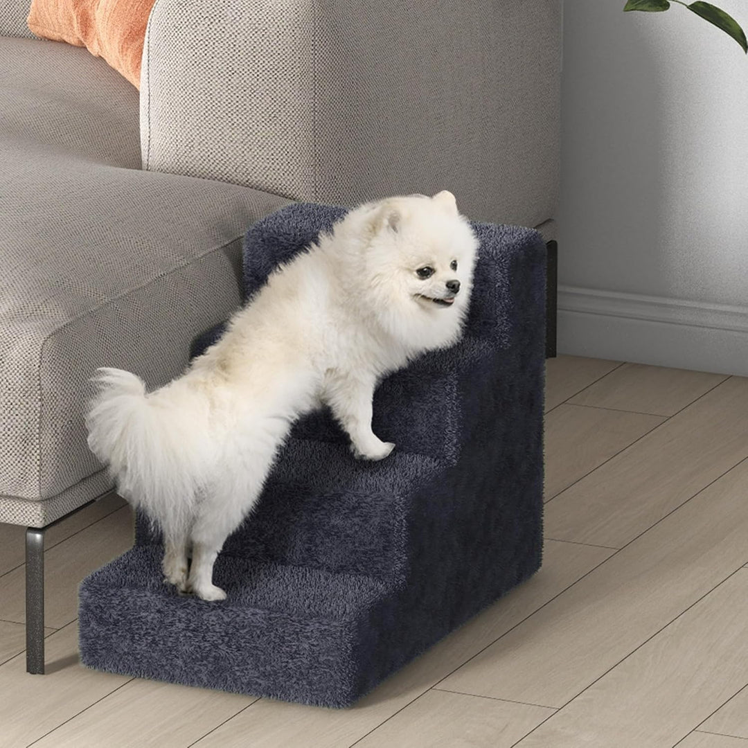 PawHut Hundetreppe 4 Stufen 44 cm Hoch Haustiertreppe für Kleine Hunde Katzentreppe Hunderampe mit W