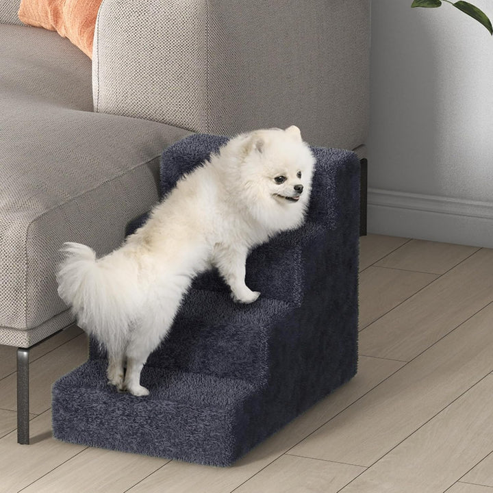 PawHut Hundetreppe 4 Stufen 44 cm Hoch Haustiertreppe für Kleine Hunde Katzentreppe Hunderampe mit W