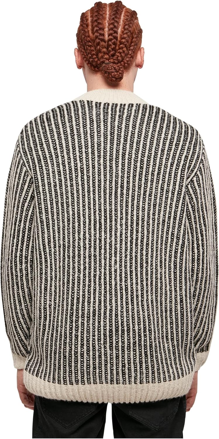 Urban Classics Herren Oversized Two Tone Sweater Sweatshirt XXL Whitesand/Black, XXL Whitesand/Black