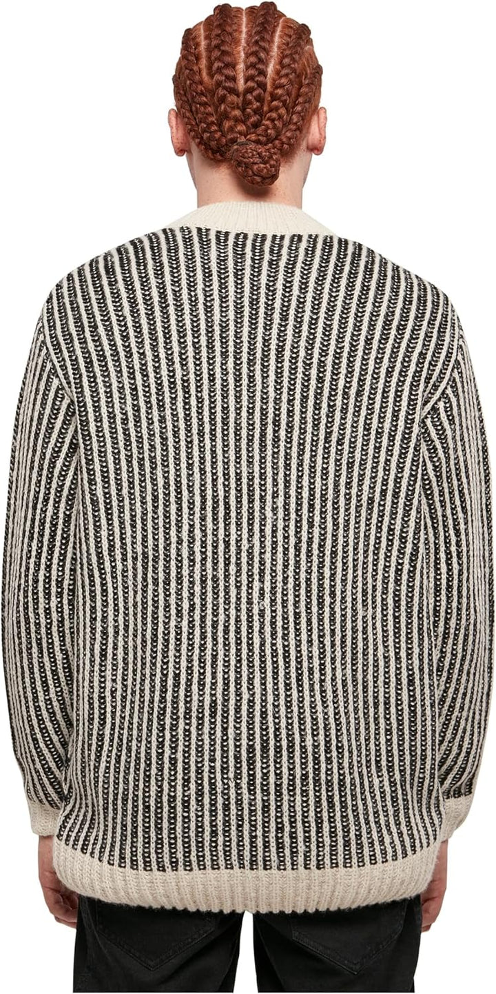 Urban Classics Herren Oversized Two Tone Sweater Sweatshirt XXL Whitesand/Black, XXL Whitesand/Black