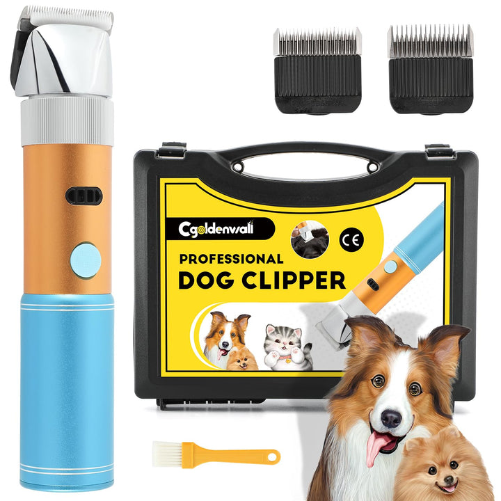 400W Profi Hundeschermaschine CGOLDENWALL Akku Tierhaarschneider 5h Standby Geräuscharm weniger als
