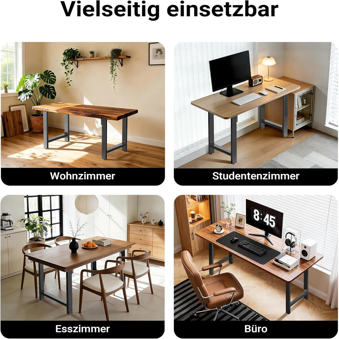 Wiltec Tischkufen Tischbeine aus Vierkantprofilen 60x72cm lackierter Stahl klarlackbeschichtet Tisch