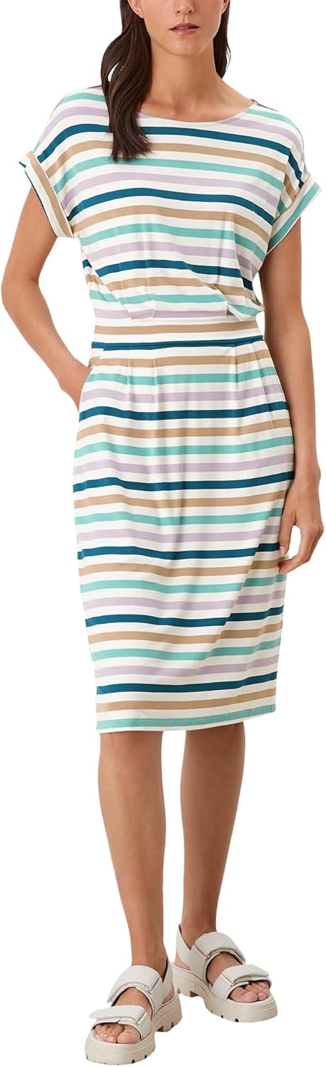 s.Oliver Damen Dress Kleid 32 Off-white Stripe (02g4), 32 Off-white Stripe (02g4)