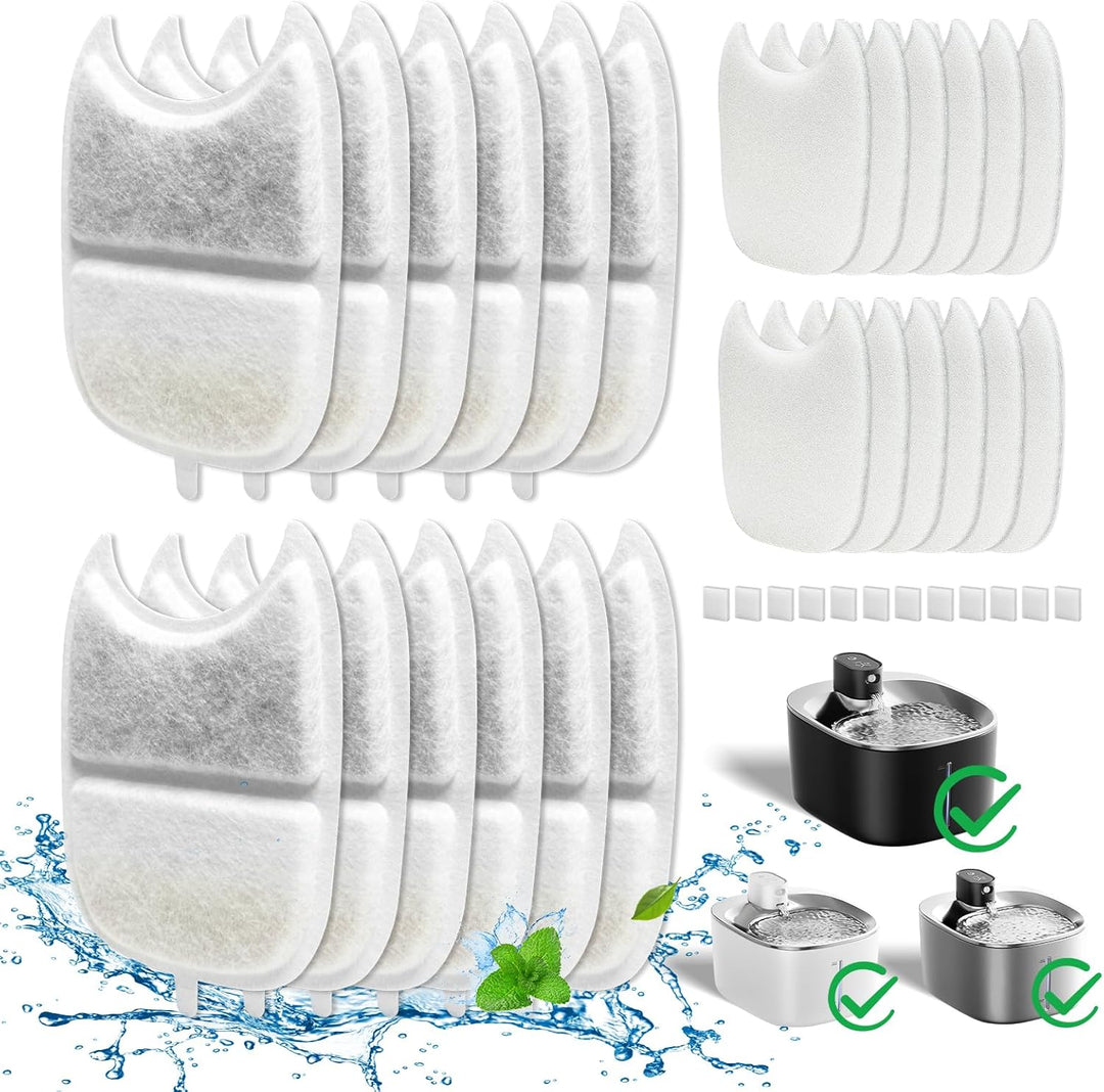 12 Stück Katzenbrunnen Filter für 4L Katzenbrunnen YPD-C004P/YPD-C004S, 12 Trinkbrunnen Filter und 1