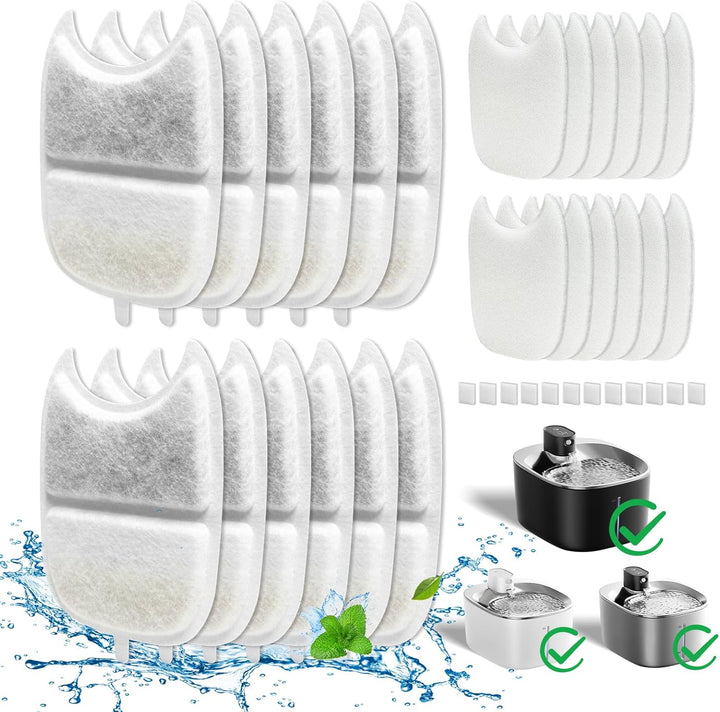 12 Stück Katzenbrunnen Filter für 4L Katzenbrunnen YPD-C004P/YPD-C004S, 12 Trinkbrunnen Filter und 1