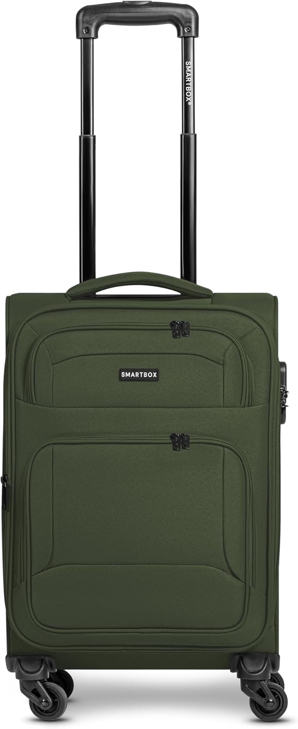 SMARTBOX Weichgepäck Kabinen-Koffer für Damen & Herren | Kleiner Cabin-Trolley 36 x 23 x 57 cm | 4 R