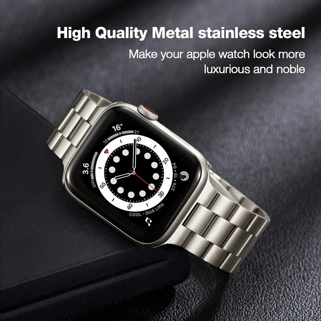QAZNZ Metall Armband Kompatibel mit Apple Watch Armband 45mm 44mm 49mm 42mm, Edelstahl Metall Ersatz