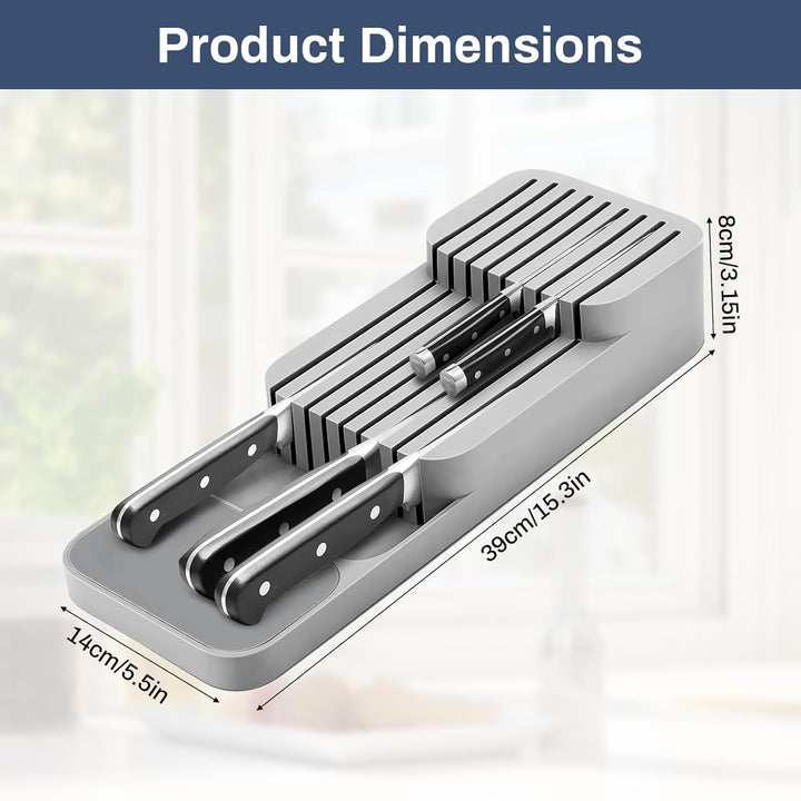 Zweistufiges Design Schubladenaufbewahrung Messer Mit Schlitzen Versehen Schublade Organizer Messerb