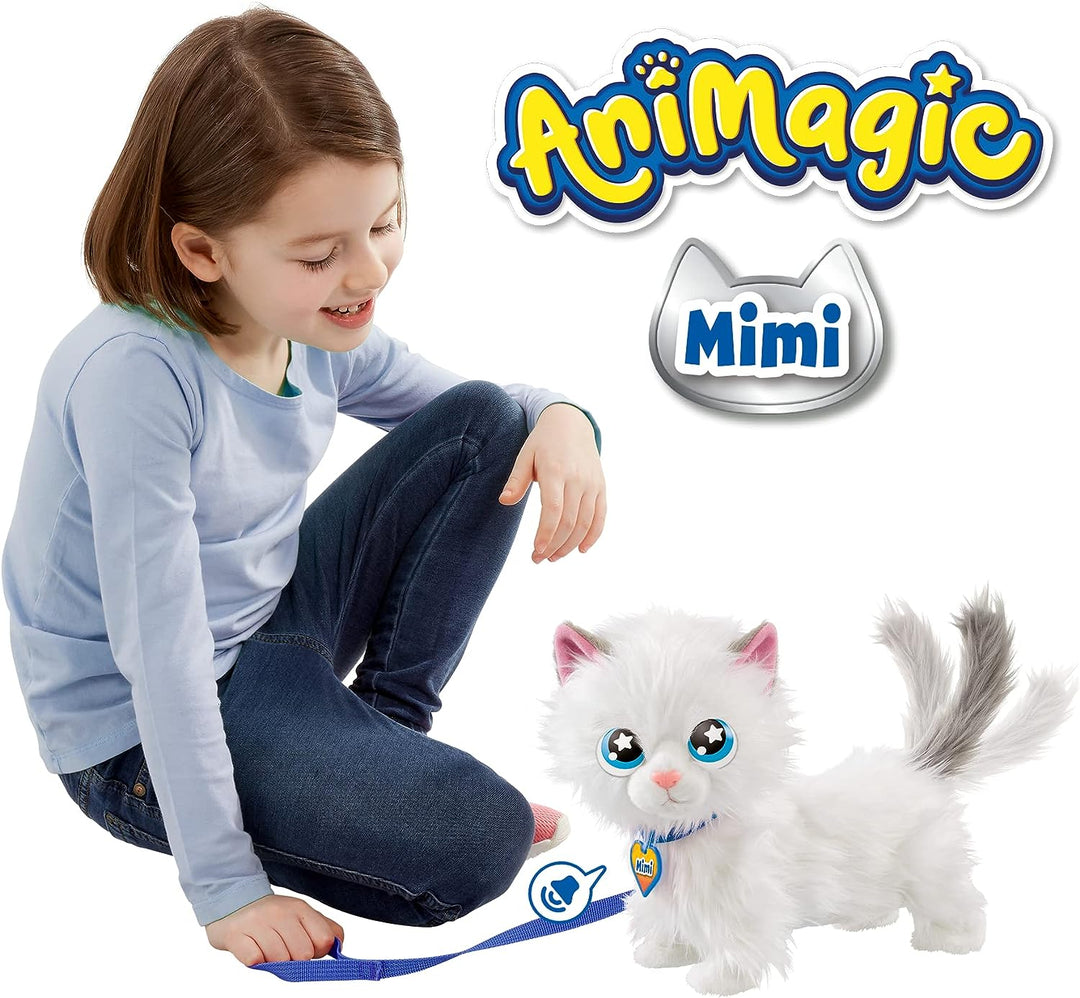 Animagic Mimi die Katze, Kuscheltier Spielzeug für Kinder ab 2 Jahren, Plüschtier Katze, Mimi