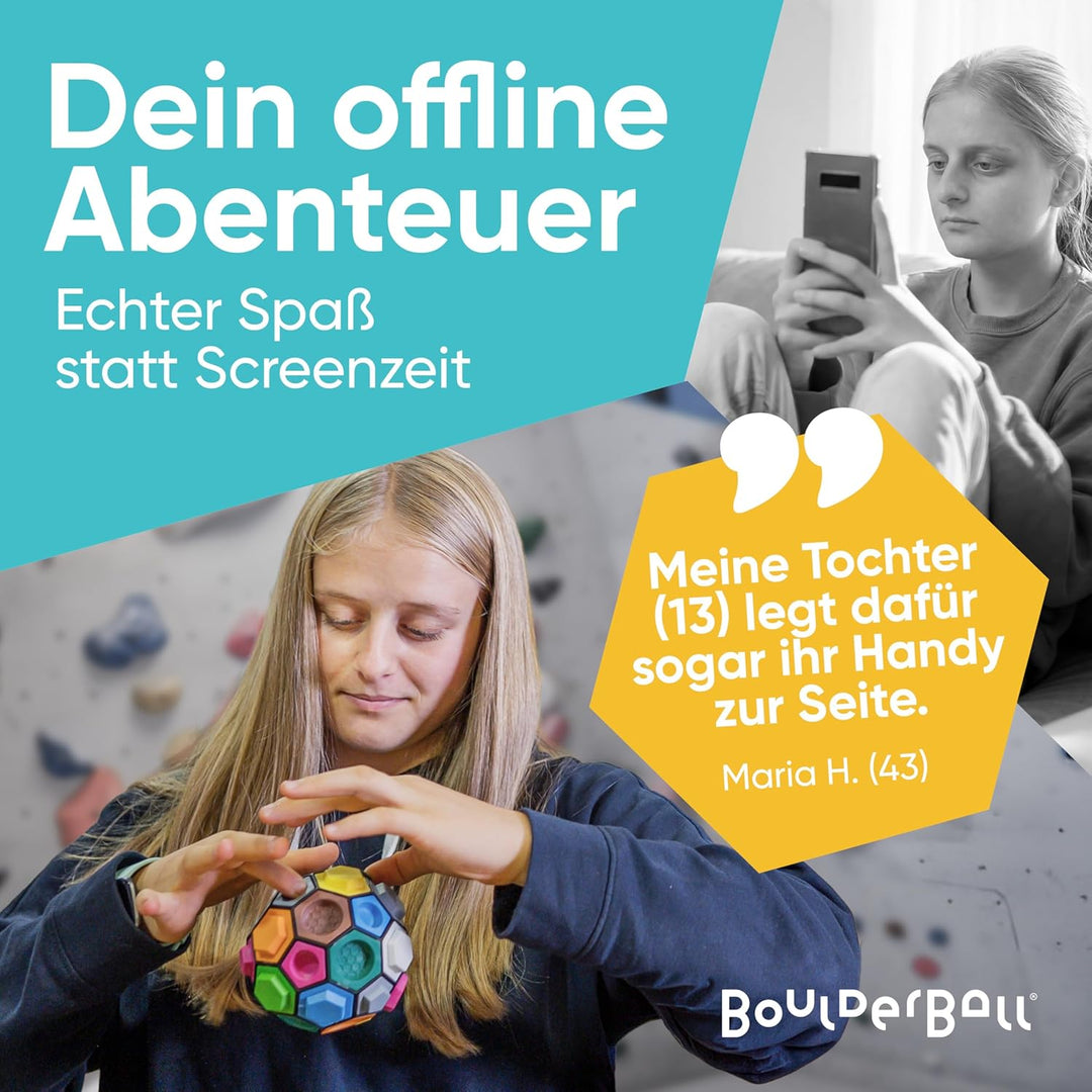 BOULDERBALL 3D Kletterball, Weltneuheit, Klettern auf kleinstem Raum - fördert Konzentration, Kreati