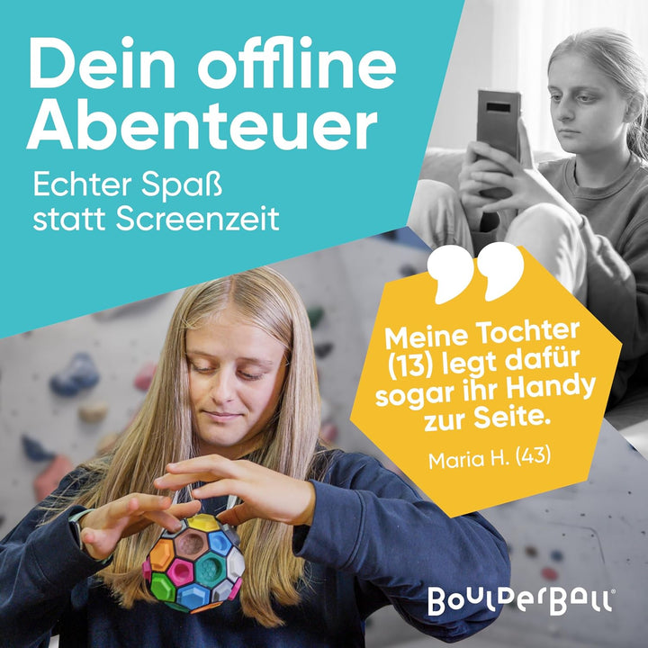 BOULDERBALL 3D Kletterball, Weltneuheit, Klettern auf kleinstem Raum - fördert Konzentration, Kreati