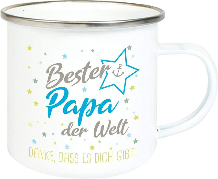 ShirtInStyle, Emaillen Tassenset beste Mama, bester Papa der Welt, danke das es dich gibt! Farbe wei