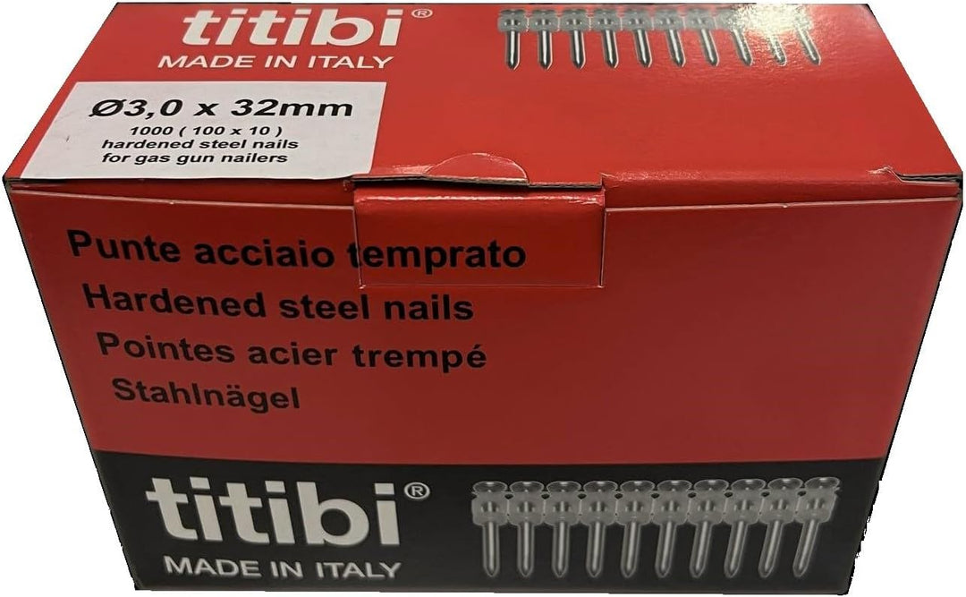 Nr. 1000 Titibi Nägel Ø3,0 x 32 mm, 100% kompatibel mit HILTI Gasschleifer: GX 100, GX 100-E, GX 120