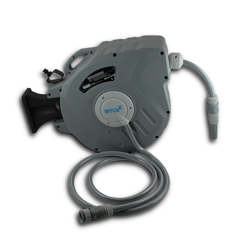 Bituxx Wand Wasser Schlauchtrommel Schlauchaufroller Wasserschlauchaufroller Schlauchbox Automatik (