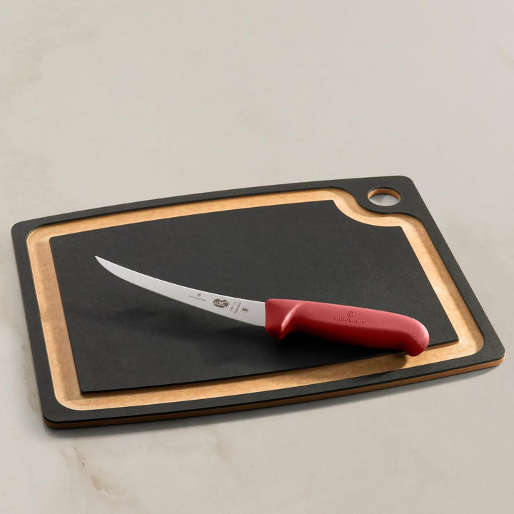 Victorinox Fibrox Ausbeinmesser, Scharfes Küchenmesser für Fleisch und Fisch, 15 cm, Gebogene Klinge