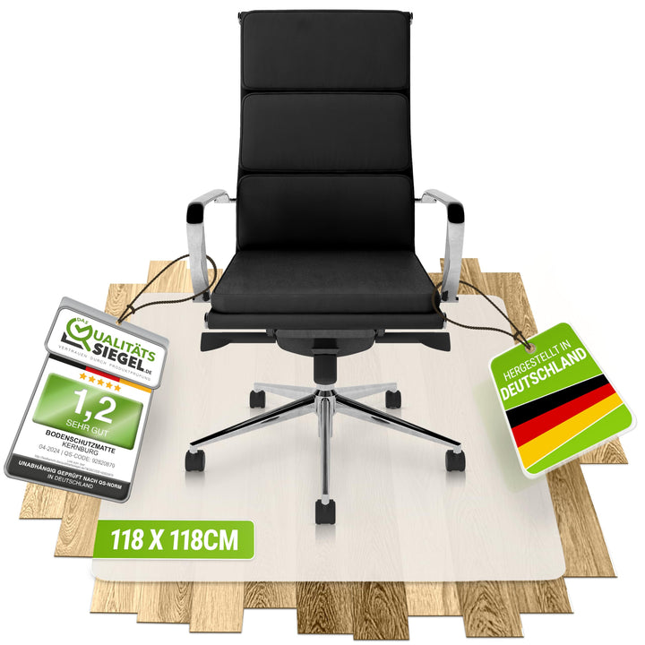 Bodenschutzmatte für Bürostühle – transparente Schreibtischstuhl-Unterlage für Laminat, Parkett & Fl