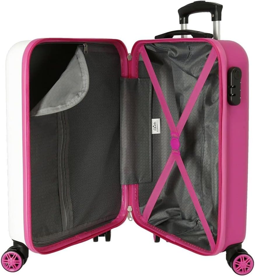 Enso Be Happy Kabinenkoffer Rosa 38x55x20 cms Hartschalen ABS Kombinationsschloss 34L 2,6Kgs 4 Doppe