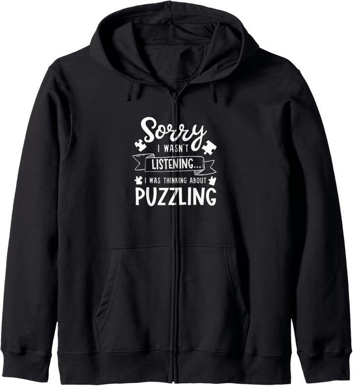 Nachdenken über Puzzeln Jigsaw Puzzle Kapuzenjacke
