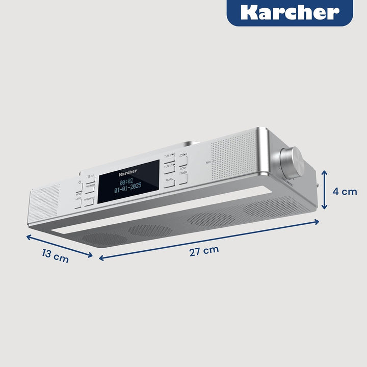 Karcher RA 2038D-S - Küchenradio mit UKW/DAB+ Radio, Unterbauradio mit Bluetooth & Leuchte, Digitalr