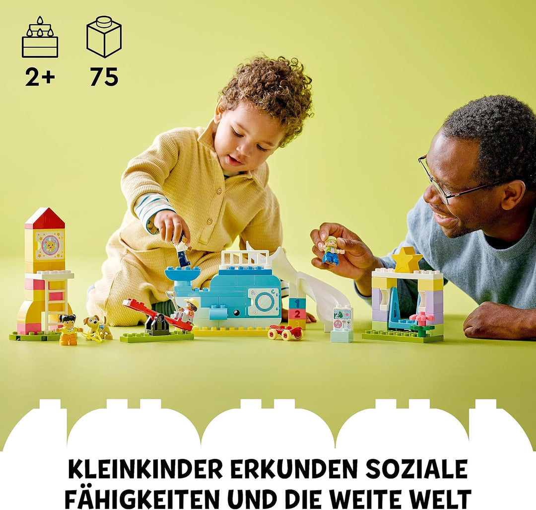 LEGO DUPLO Traumspielplatz Set, Konstruktionsspielzeug für Kinder ab 2 Jahren mit Wal- und Raketenge