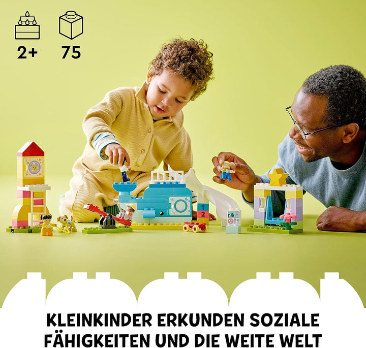 LEGO DUPLO Traumspielplatz Set, Konstruktionsspielzeug für Kinder ab 2 Jahren mit Wal- und Raketenge