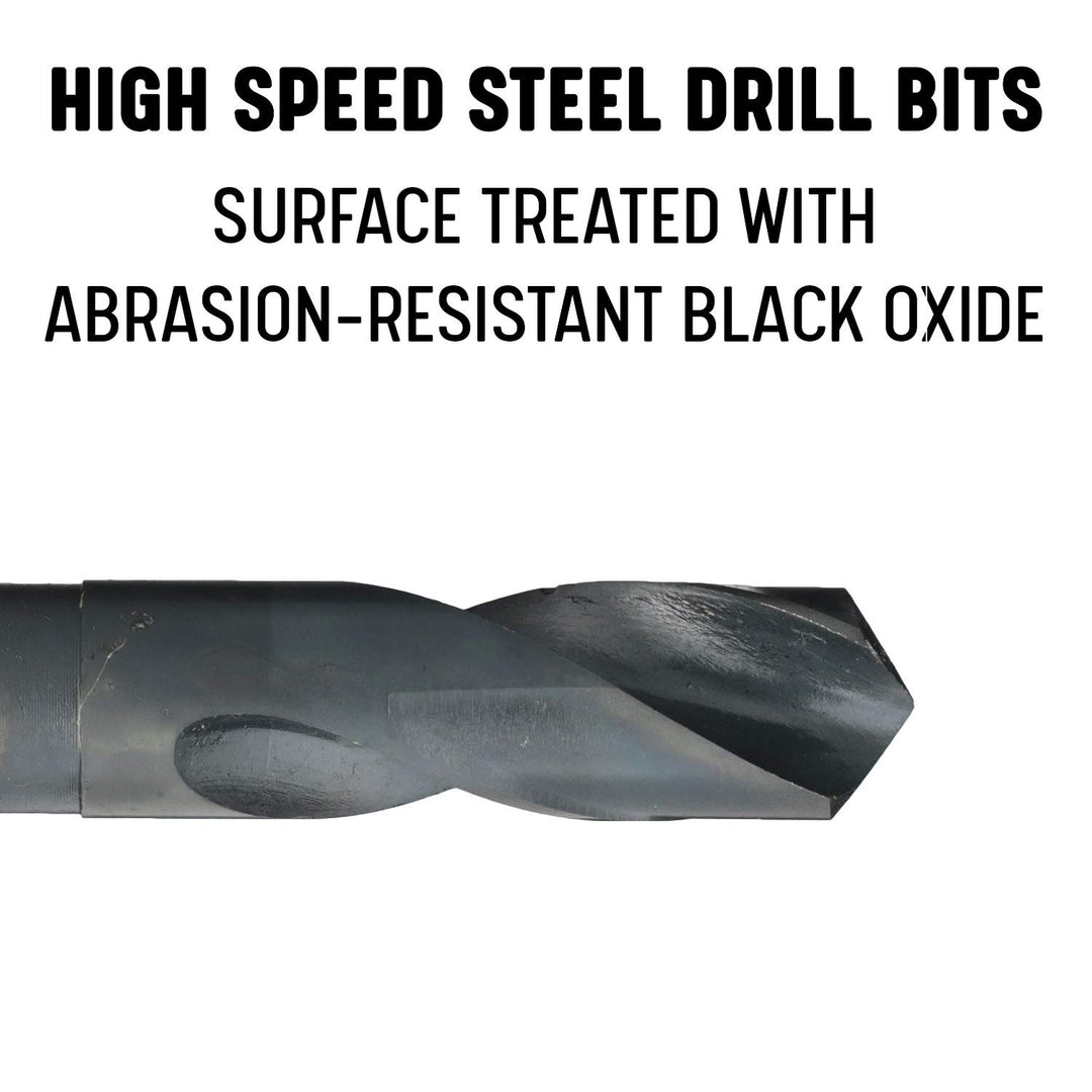Drill America 27/32 Zoll Hochgeschwindigkeitsstahlbohrer mit reduziertem Schaft mit 1,9 cm Schaft, D