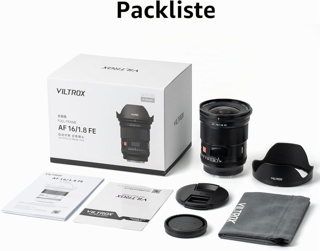 VILTROX 16mm F1,8 f/1,8 Vollbild Weitwinkel Autofokus Objektiv mit LCD Bildschirm Objektiv Kompatibe