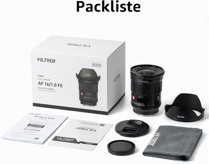 VILTROX 16mm F1,8 f/1,8 Vollbild Weitwinkel Autofokus Objektiv mit LCD Bildschirm Objektiv Kompatibe