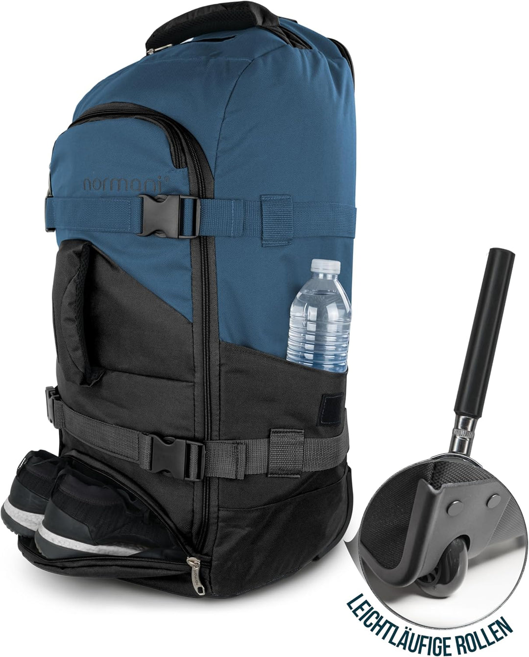 normani Reisetasche Trolley mit Rucksackfunktion 90 Liter - Backpacker mit Frontloader praktischer R