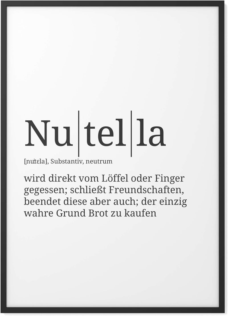 Papierschmiede® Definition: Nutella, DIN A1 (59x84 cm), XXL Poster für Wohnzimmer, Schlafzimmer, Küc