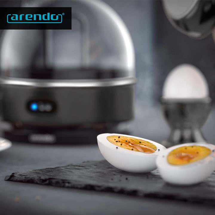 Arendo Sevencook Eierkocher 400 W – Edelstahl Design - 1-7 Eier - Egg Cooker - EIN/AUS-Schalter – 3