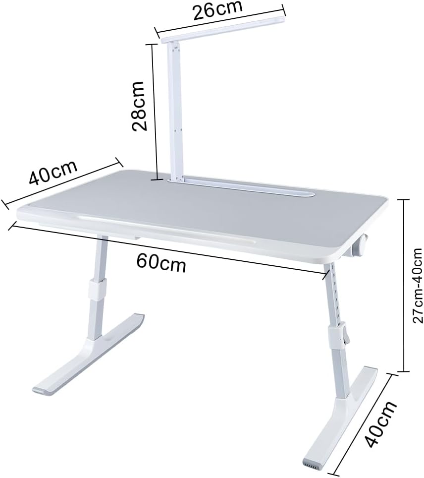 OHMG Laptop-Bett, höhenverstellbar und Winkel, faltbar, neigbar, mit Kühler/USB-Ports/Schublade, für
