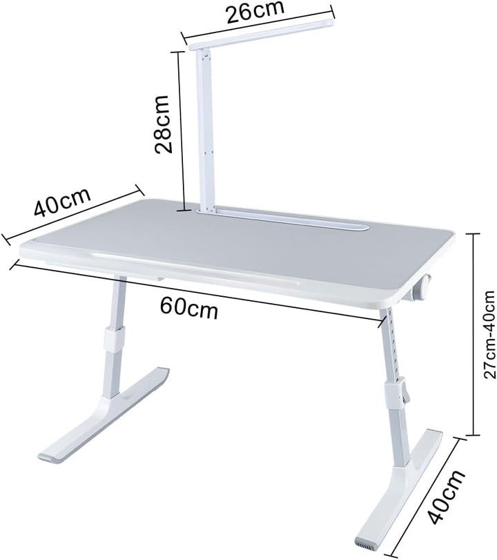 OHMG Laptop-Bett, höhenverstellbar und Winkel, faltbar, neigbar, mit Kühler/USB-Ports/Schublade, für