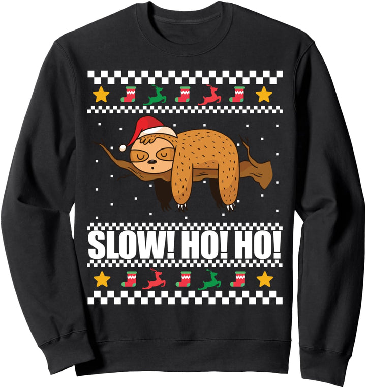 SLOW! HO! HO! Faultier-Weihnachtsmann Meme Sweatshirt