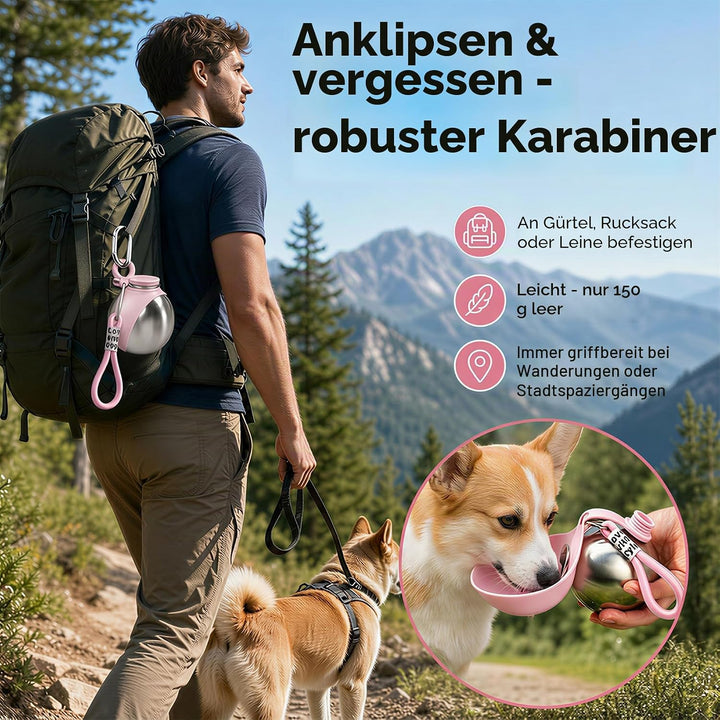 Trinkflasche Hunde für Unterwegs, 2 Stück Hundetrinkflasche für Unterwegs, 285ml Edelstahl Auslaufsi