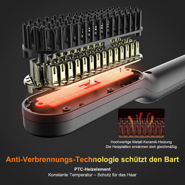 ANLAN , 2 in 1 Bartglätter für Männer und Mini Haarglätter, 5-Stufen Temperatur(120-200℃), 30er Schn