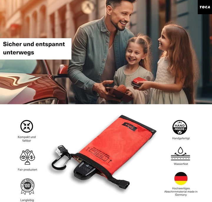 TOCA Keyless Go Schutz - Faraday Bag Autoschlüssel mit RFID Blocker, No Signal Sleeve Schlüsselschut