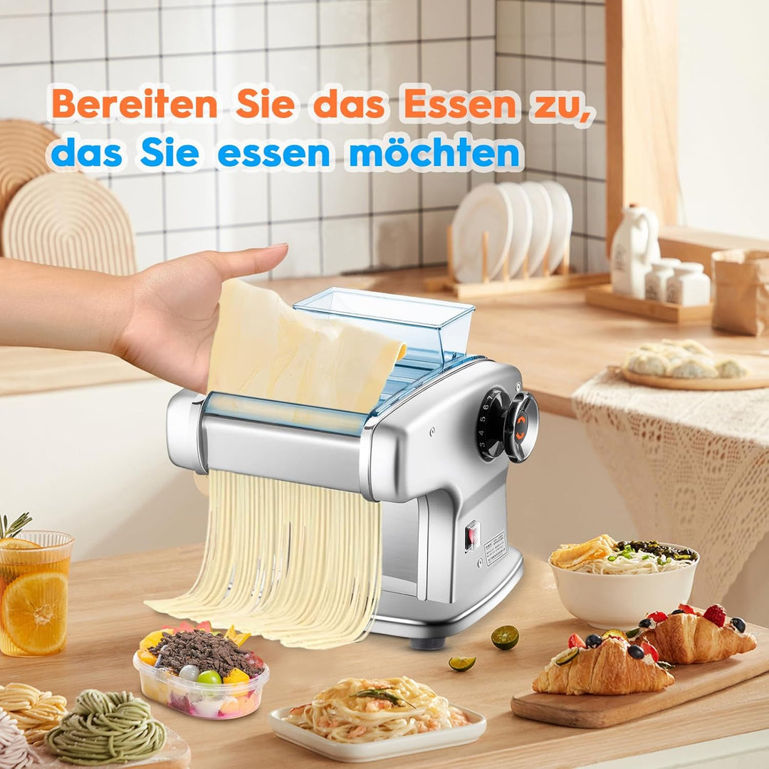 Elektrische Nudelmaschine, 135W pastamaker aus Edelstahl, geeignet für die Herstellung von Spaghetti