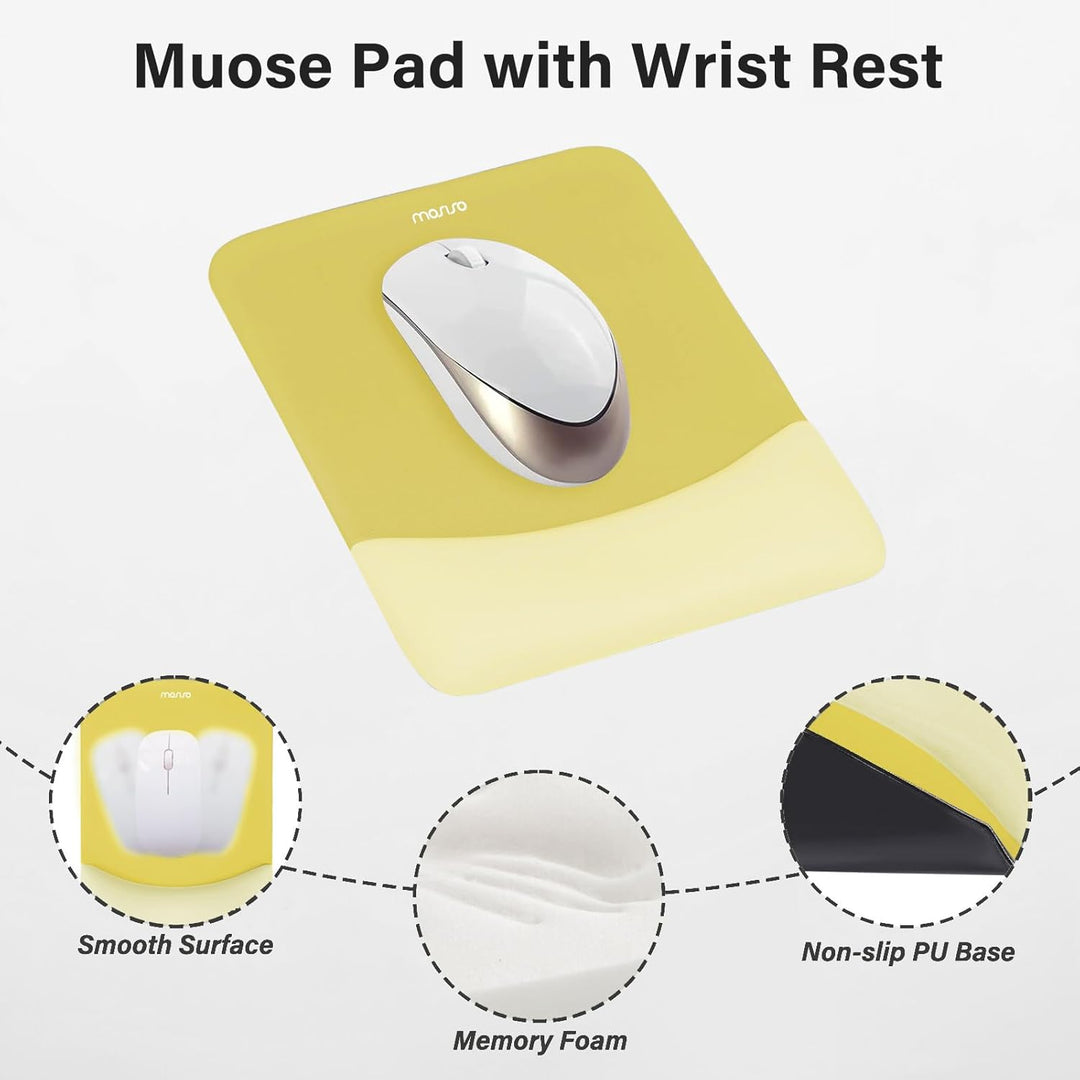 MOSISO Handballenauflage für Mauspad & Tastatur Set – Rechteckig Ergonomisches Mauspad & Handauflage