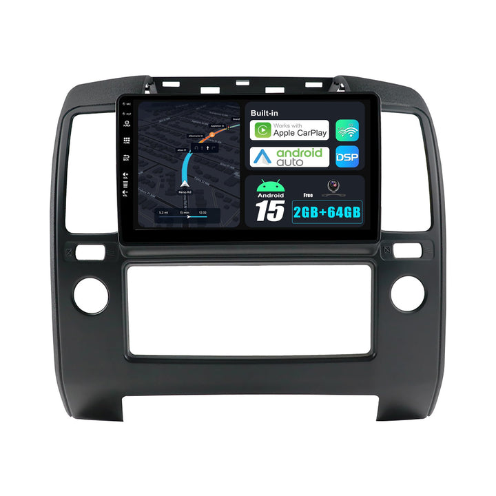 Android 15 IPS Autoradio Passt für Nissan Navara 3 D40 (2004-2010) - Eingebautes Kabellos CarPlay An