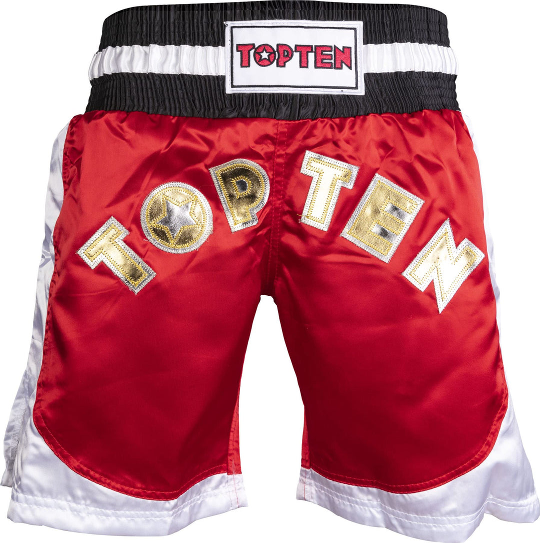 TOP TEN Kickbox-Shorts „Kick Light“ S Rot - Weiss, S Rot - Weiss