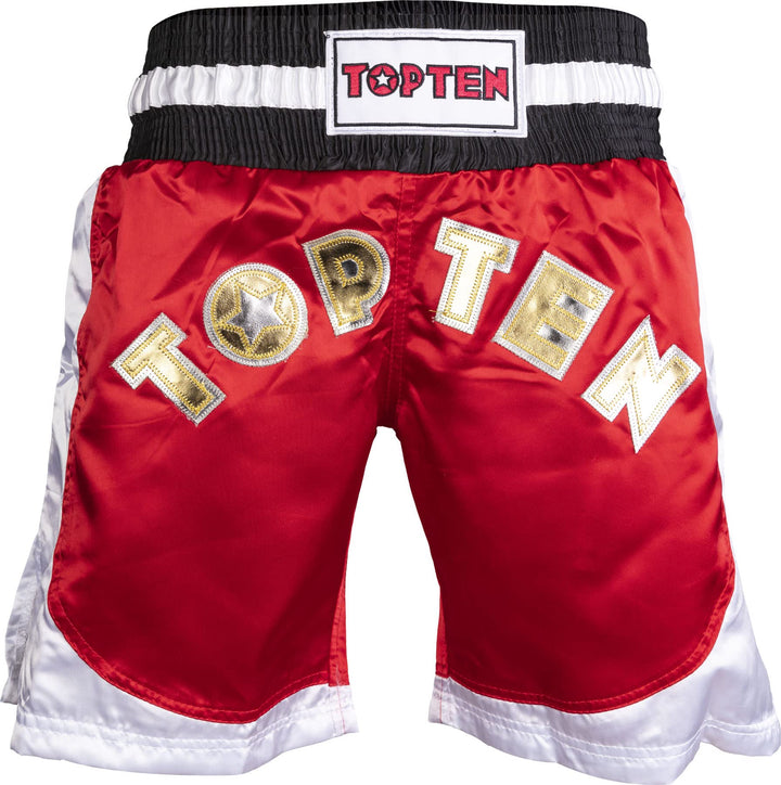 TOP TEN Kickbox-Shorts „Kick Light“ M Rot - Weiss, M Rot - Weiss